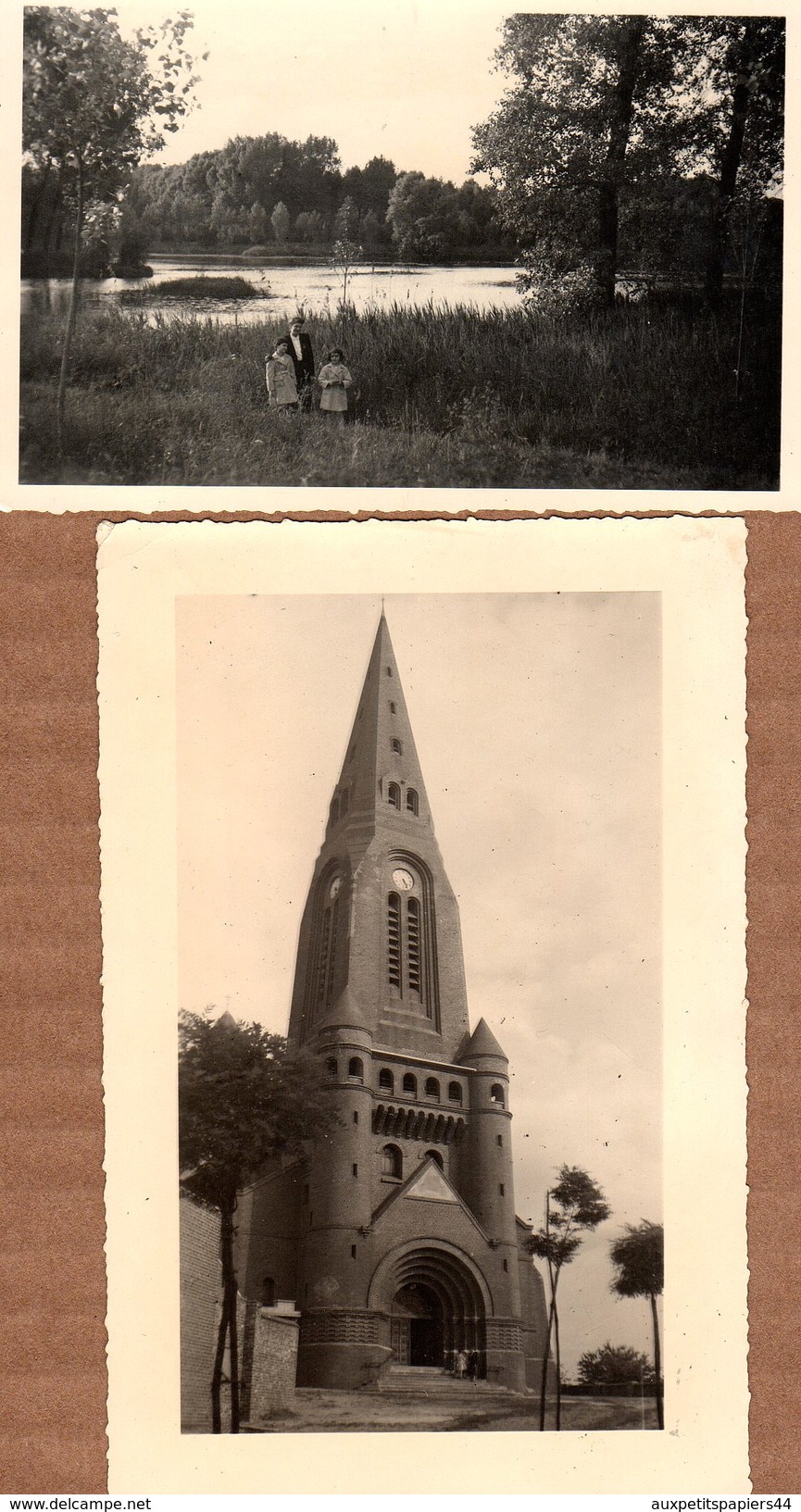 2 Photos Originales Pas-de-Calais - Oisy-le-Verger (62860) - église Saint-Didier & Marais - Luoghi