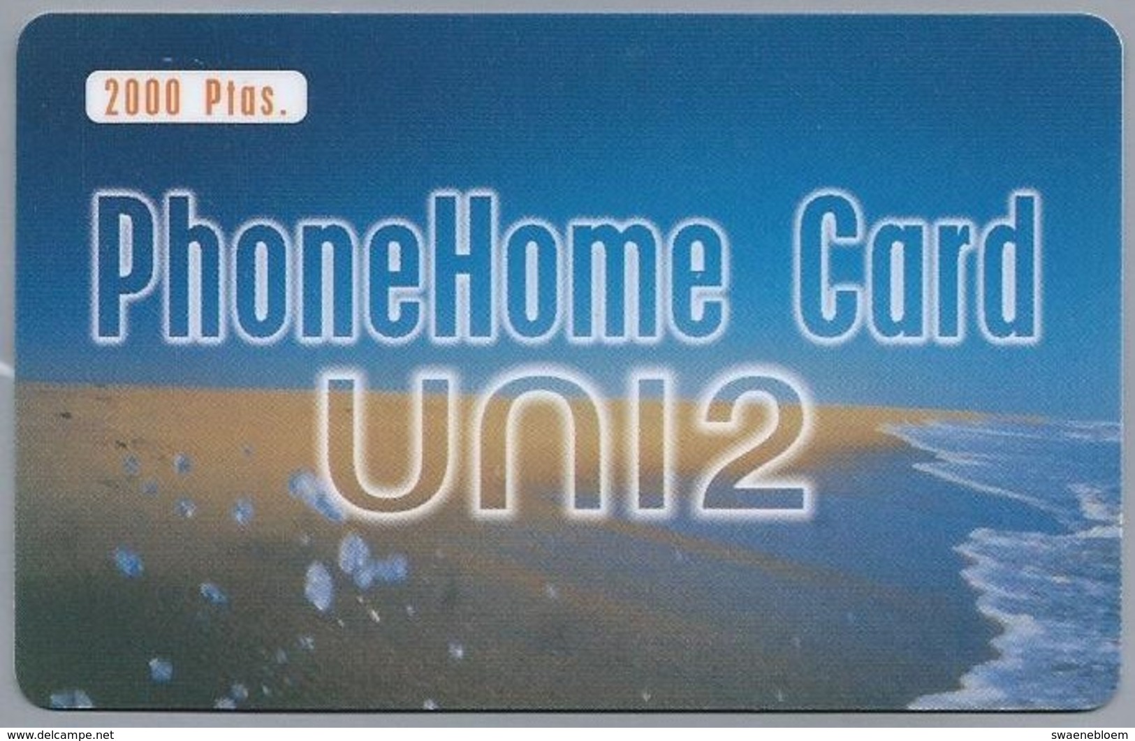 ES.- INTERNATIONAL PHONECARD - Telefonica. PHONEHOME CARD UNI2. - 2000 Ptas -  2 Scans. - Andere & Zonder Classificatie