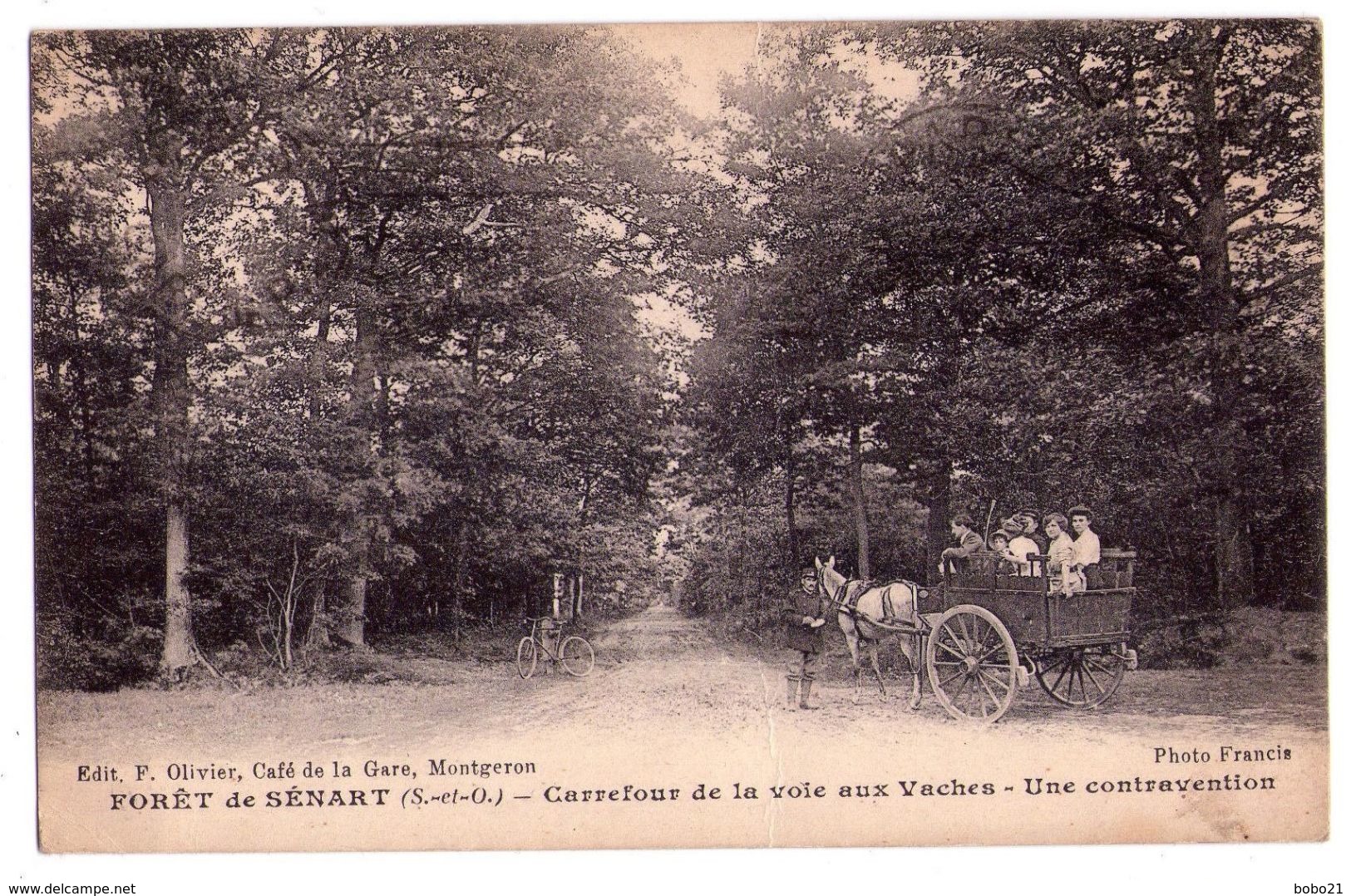 D072 - Forêt De Sénart - Carrefour De La Croix Zux Vaches - Une Contreavention - Phot.Francis  édit. F.Olivier - Montgeron