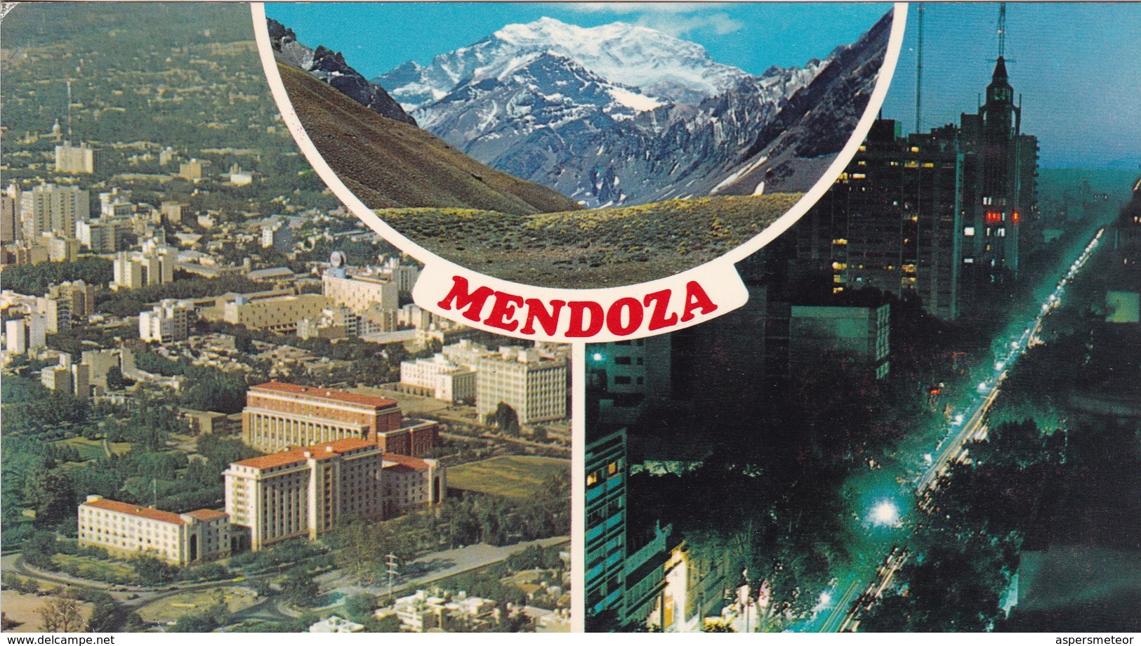 MENDOZA. CERRO ACONCAGUA. VISTAS PANORAMICAS DE LA CIUDAD. COLOR POST CARD, GRAFICA SA. ARGENTINE -BLEUP - Argentinien