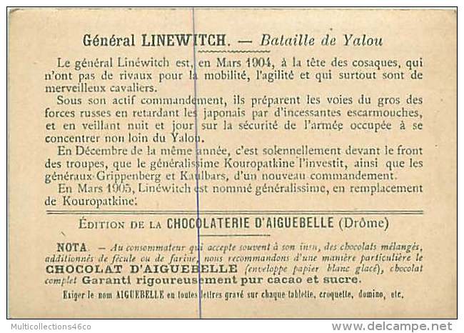 191217D - CHROMO CHOCOLAT AIGUEBELLE - Militaria GENERAL LINEWITCH Bataille De YALOU - Aiguebelle