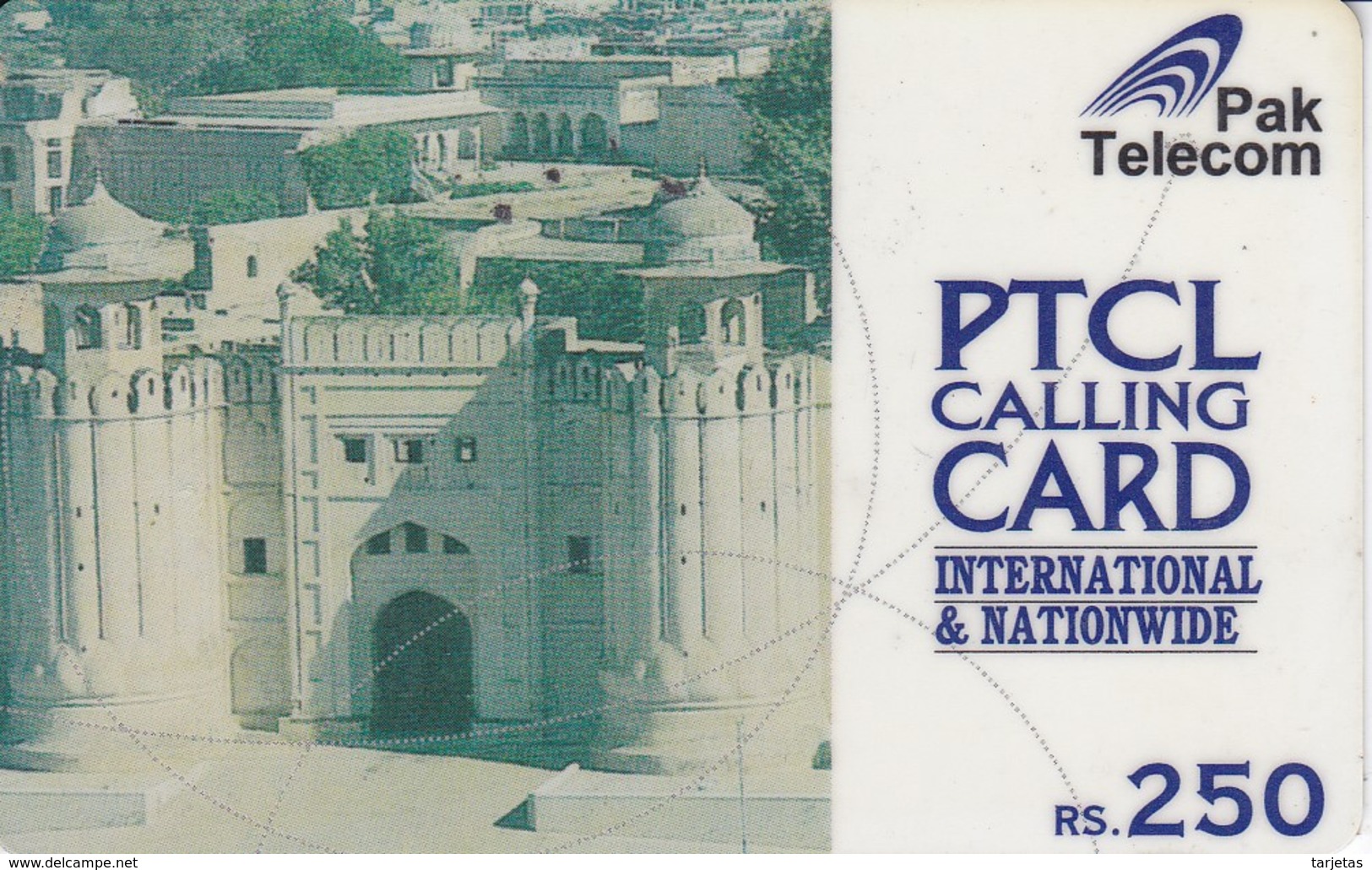 TARJETA DE PAKISTAN DE RS.250 DE PAK TELECOM (rozada Y Con Marcas) - Pakistan