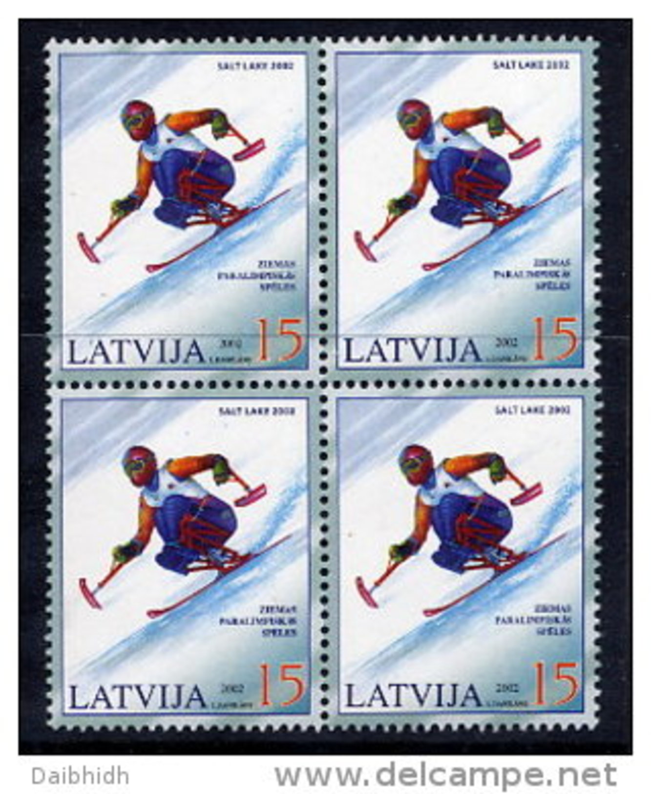 LATVIA 2002  Winter Paralympics Block Of 4  MNH / **.  Michel 566 - Lettland