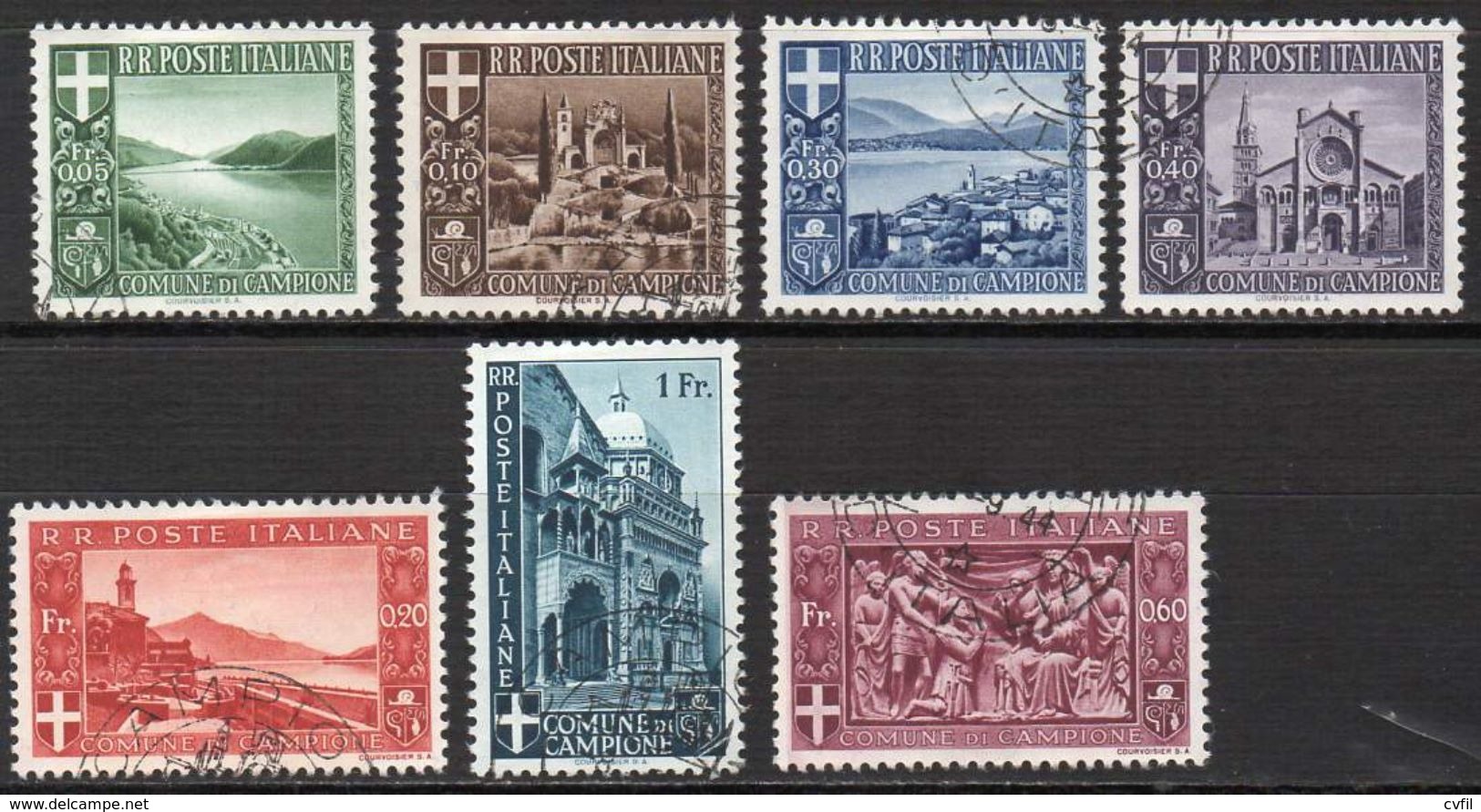 CAMPIONE D'ITALIA - The Second Complete Set Of 7 Values, Very Fine Used - Local And Autonomous Issues