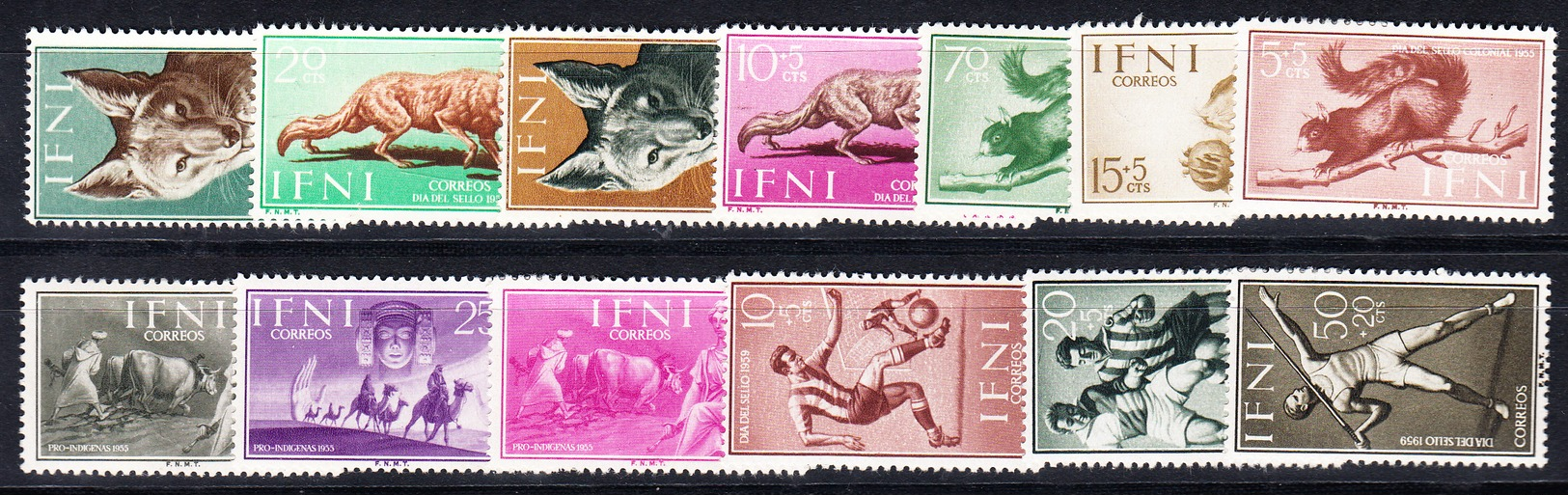 IFNI  .LOTE DE 4  SERIES NUEVAS SIN CHARNELA . CECI 2 Nº 176 - Ifni