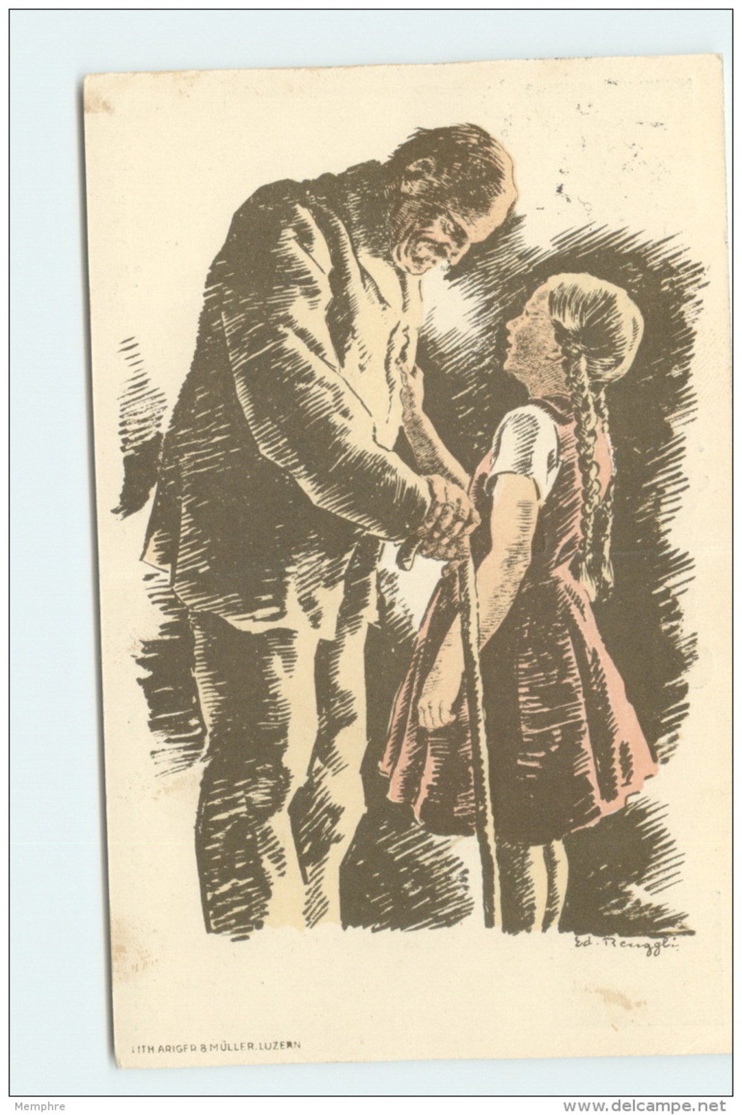 1928    Bundesfeierkarte - Fête Nationale   Grössvater Mit Mädchen   Gebraucht - Stamped Stationery