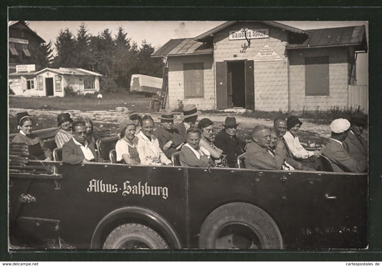 Foto-AK Gaisbergspitze, Autobus "Albus-Salzburg" Mit Fahrgästen - Altri & Non Classificati