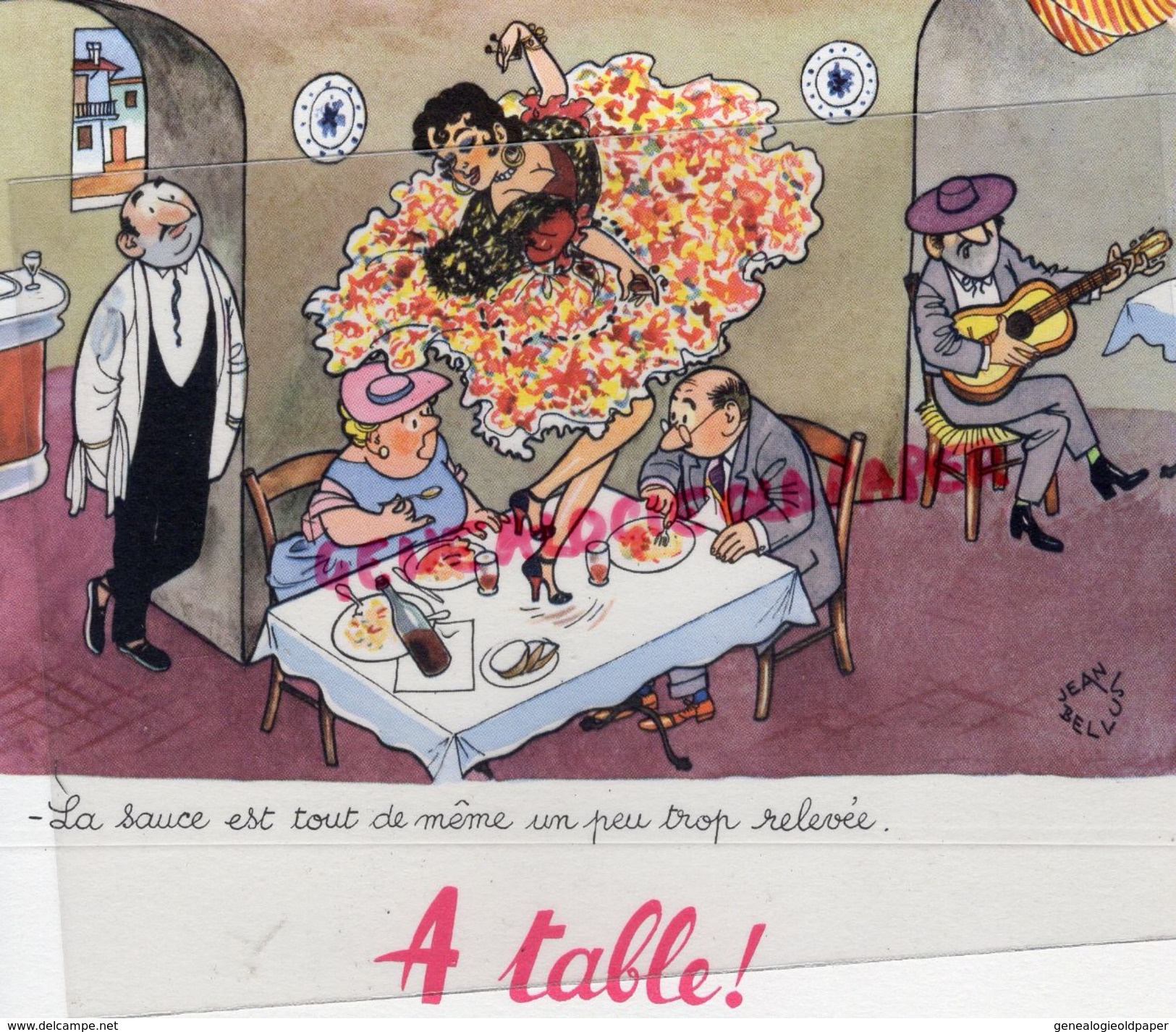 RARE BUVARD ILLUSTRATEUR JEAN BELLUS- PHARMACIE MEGABYL- LABORATOIRE LE BRUN -5 RUE DE LUBECK PARIS-  RESTAURANT CUISINE - Produits Pharmaceutiques