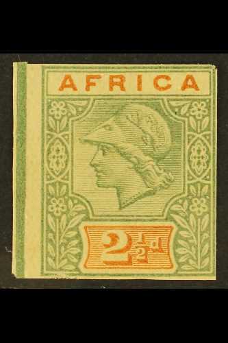 1894 AFRICA DE LA RUE ESSAY 2½d Green & Orange Minerva Imperf, Mint Marginal Example, Toned Gum, Minor Imperfections. Fo - Altri & Non Classificati