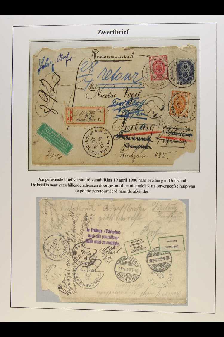 POLICE 1900 (April) Registered Cover From Riga To Freiburg, Forwarded To Various Addresses And Eventually, With Police H - Ohne Zuordnung
