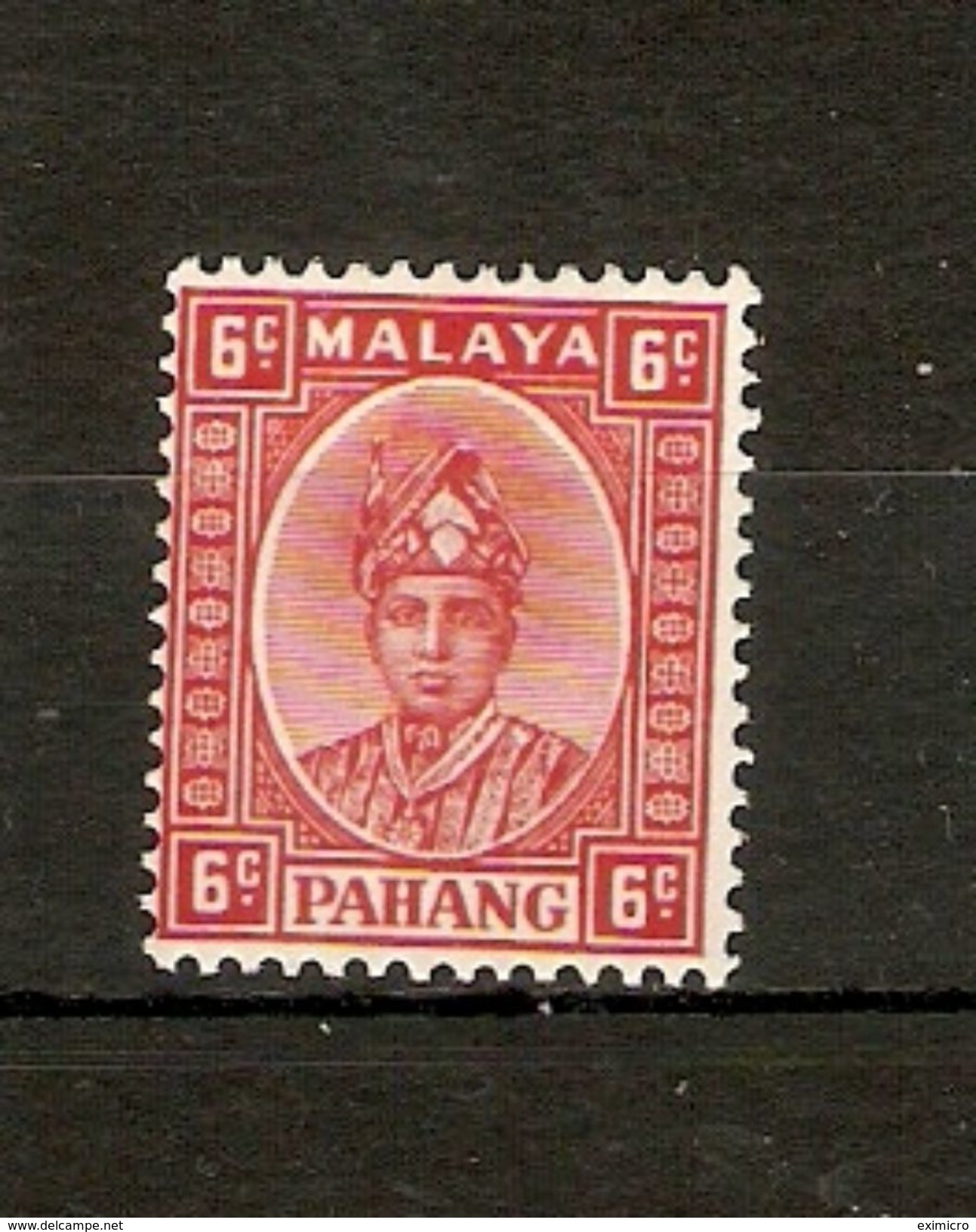 MALAYA - PAHANG 1937 6c SG 34 LIGHTLY MOUNTED MINT Cat £32 - Pahang