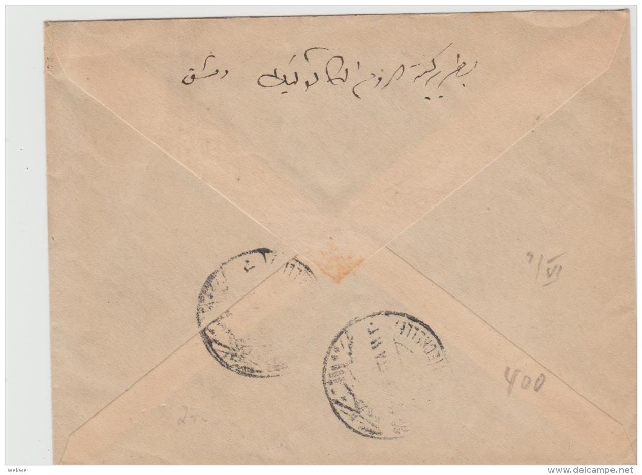 Sy054/ Syrien, Königreich, Einschreiben Damaskus - Sidon (Libanon) - Cartas & Documentos