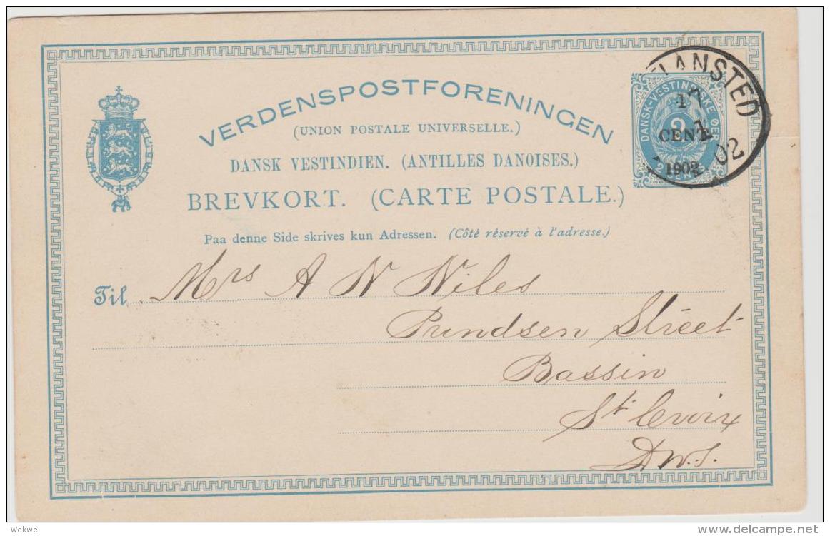 Dk-W021 /DÄNEMARK -  Christiansted 1902, 1 Cent Auf 2 Cent. - Dänische Antillen (Westindien)