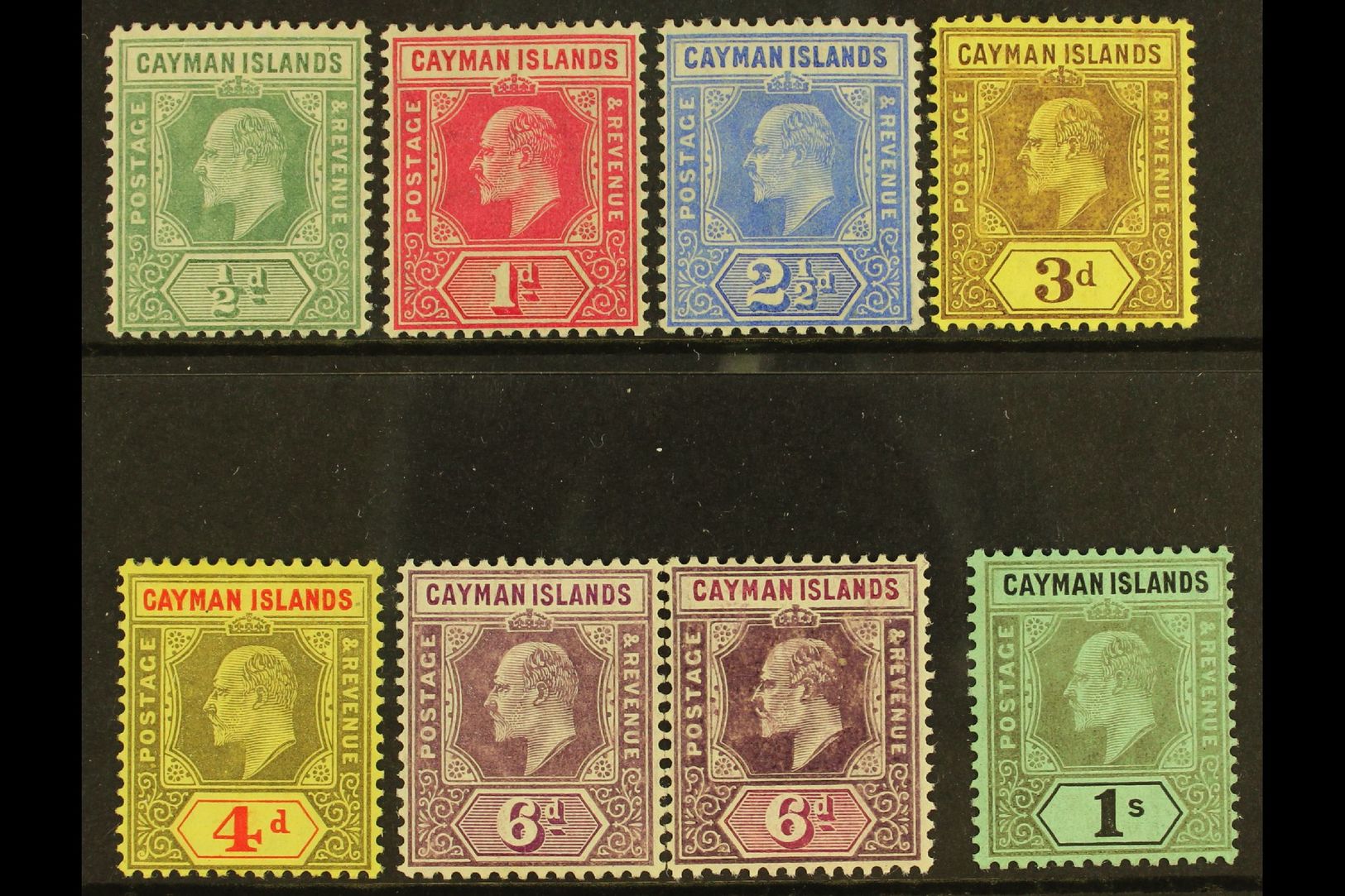 1907-09 MCA Wmk Set Inc Both 6d Shades To 1s, SG 25/31, Fine Mint (8 Stamps) For More Images, Please Visit Http://www.sa - Kaimaninseln