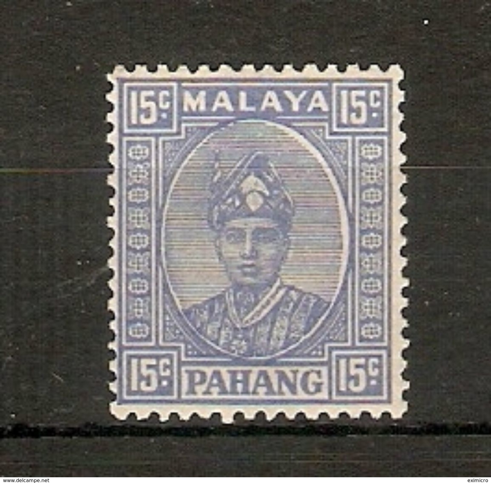 MALAYA - PAHANG 1941 15c SG 39 LIGHTLY MOUNTED MINT Cat £45 - Pahang