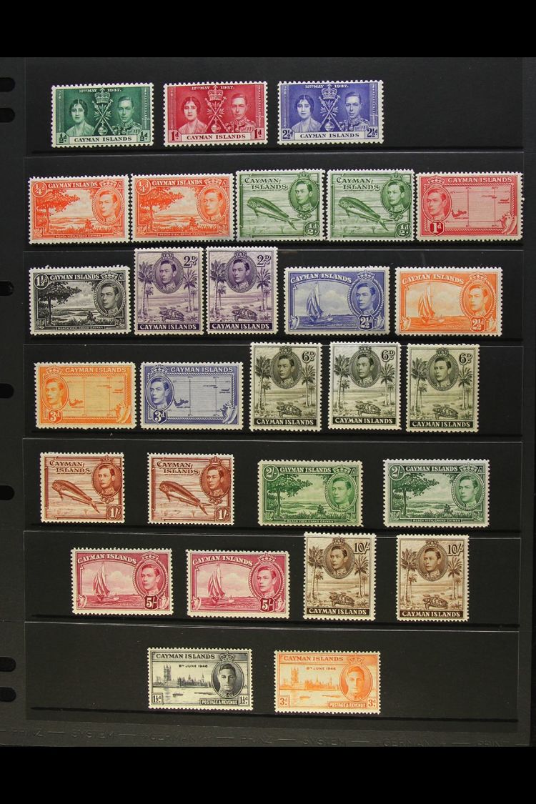1937-50 COMPLETE KGVI MINT A Delightful Collection Presented On A Pair Of Stock Pages. Includes A Complete Run To The 19 - Kaimaninseln