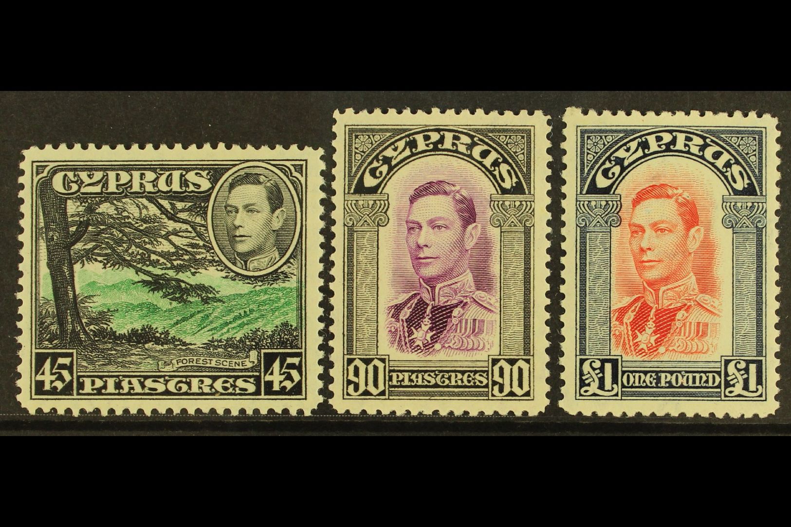 1938 KGVI Definitive Top Values, 45pi, 90pi And £1 (SG 161/63), Very Fine Never Hinged Mint. (3 Stamps) For More Images, - Sonstige & Ohne Zuordnung