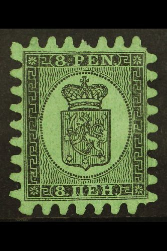 1866-67 8p Black/green Wove Paper, Type II Serpentine Roulette, SG 45, Unused With One Shortish Perf For More Images, Pl - Other & Unclassified