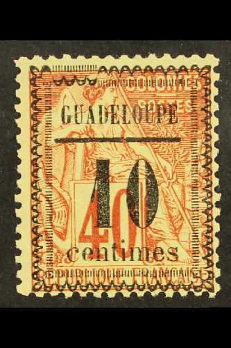 GUADELOUPE 1889 10c On 40c Red On Yellow Type VII Overprint, Maury 7 VII, Very Fine Mint, Fresh. For More Images, Please - Sonstige & Ohne Zuordnung