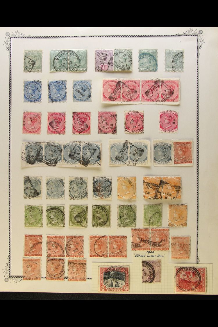 POSTMARKS 1883-1905 Fine Used Assembly Of QV Issues On An Album Pages With Values To 6d, Includes Ranges Of Squared Circ - Jamaica (...-1961)