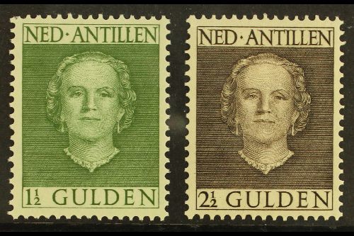 ANTILLES 1950-79 1½g Grey Green & 2½g Sepia  Perf 12½ X 12, SG 321/22, Very Fine Mint (2 Stamps) For More Images, Please - Sonstige & Ohne Zuordnung