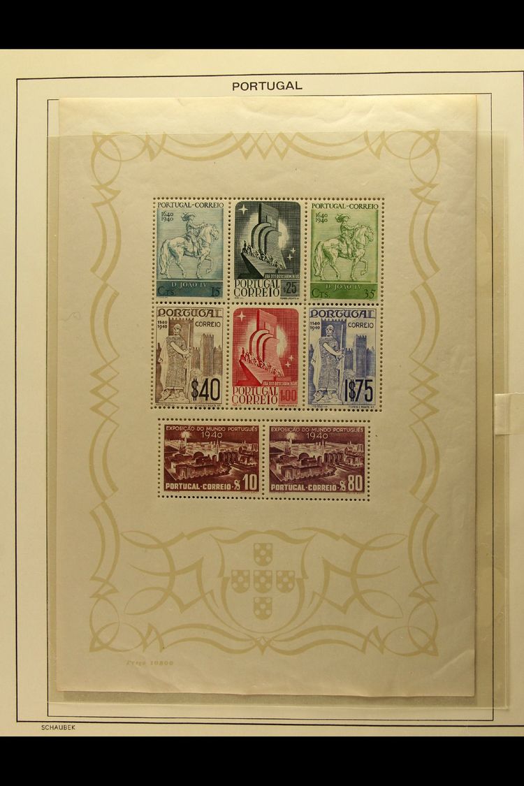1940-44 NHM MINIATURE SHEET COLLECTION Presented In Mounts On Printed Pages. A Complete Run Inc 1940 Centenary M/s (SG M - Sonstige & Ohne Zuordnung
