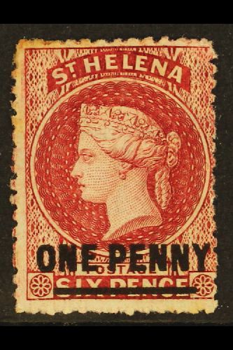 1864-80 1d Lake Type B, SG 7, Fresh Mint With Large Part Original Gum. For More Images, Please Visit Http://www.sandafay - St. Helena