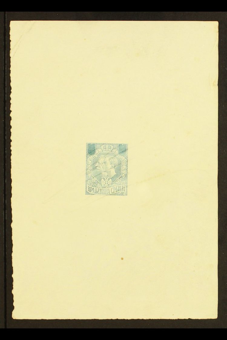 1918 IMPERF DIE PROOF For The King Petar And Prince Alexander "Double Head" Design, As SG 194/226, With Solid Blank Valu - Serbien