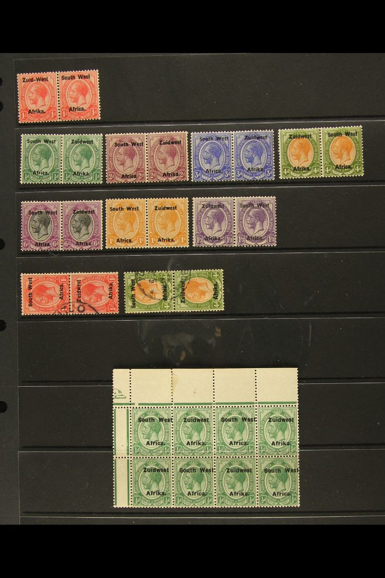 1923-54 A MOST INTERESTING BALANCE COLLECTION Of Mostly Mint Incl. 1923-26 Setting III To 1s 3d Pairs Mint, Setting VI ½ - Africa Del Sud-Ovest (1923-1990)