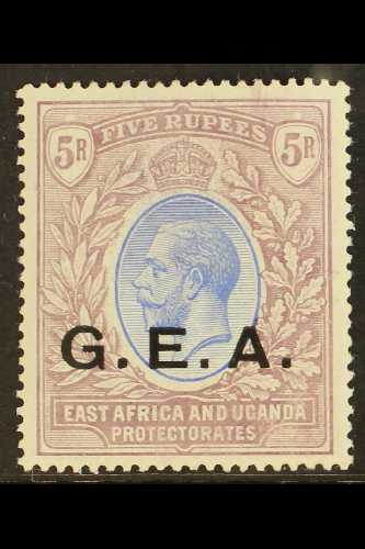 1921 5R Blue And Dull Purple, Watermark Mult Script CA, SG 68, Very Fine Mint. For More Images, Please Visit Http://www. - Tanganyika (...-1932)