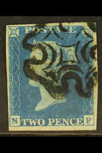 1840 2d Blue, Plate 1 "N F" SG.5, Fine Used, Attractive Stamp With Good Colour, Four Good To Large Margins And Black Mal - Sonstige & Ohne Zuordnung