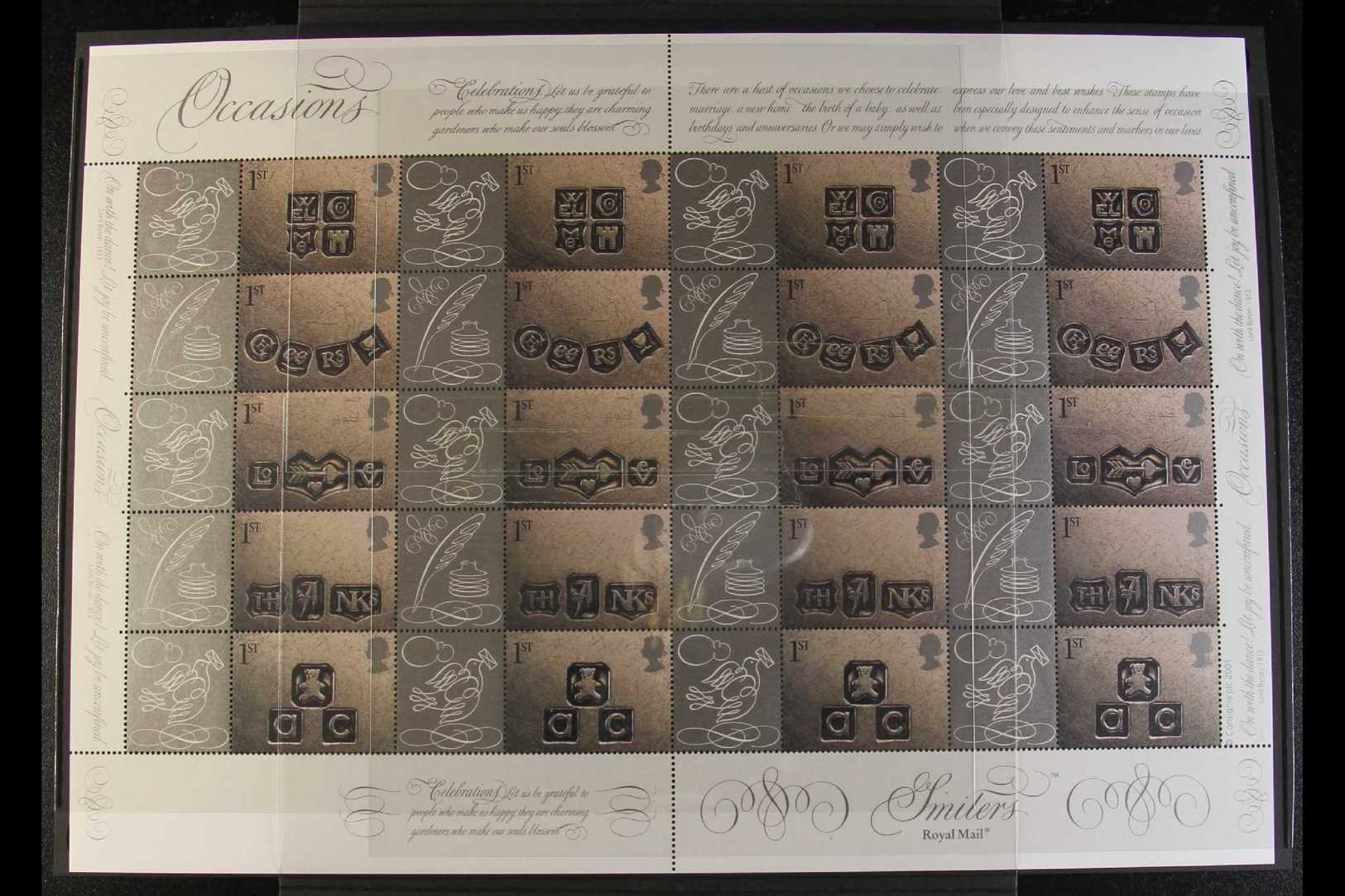 2001 INGOTS LABEL SHEET A Consignia "Occasions" Ingots Label Sheet, SG LS 4, Superb Condition, Never Hinged Mint. Lovely - Altri & Non Classificati