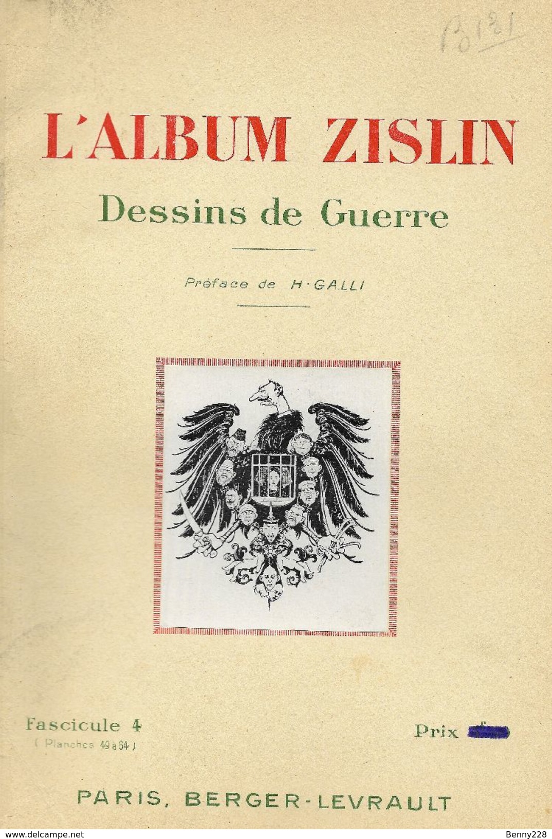 RARISSIME - ALBUM ZISLIN - FASCICULE 4 - DESSINS DE GUERRE - 1916 - Disegni Originali