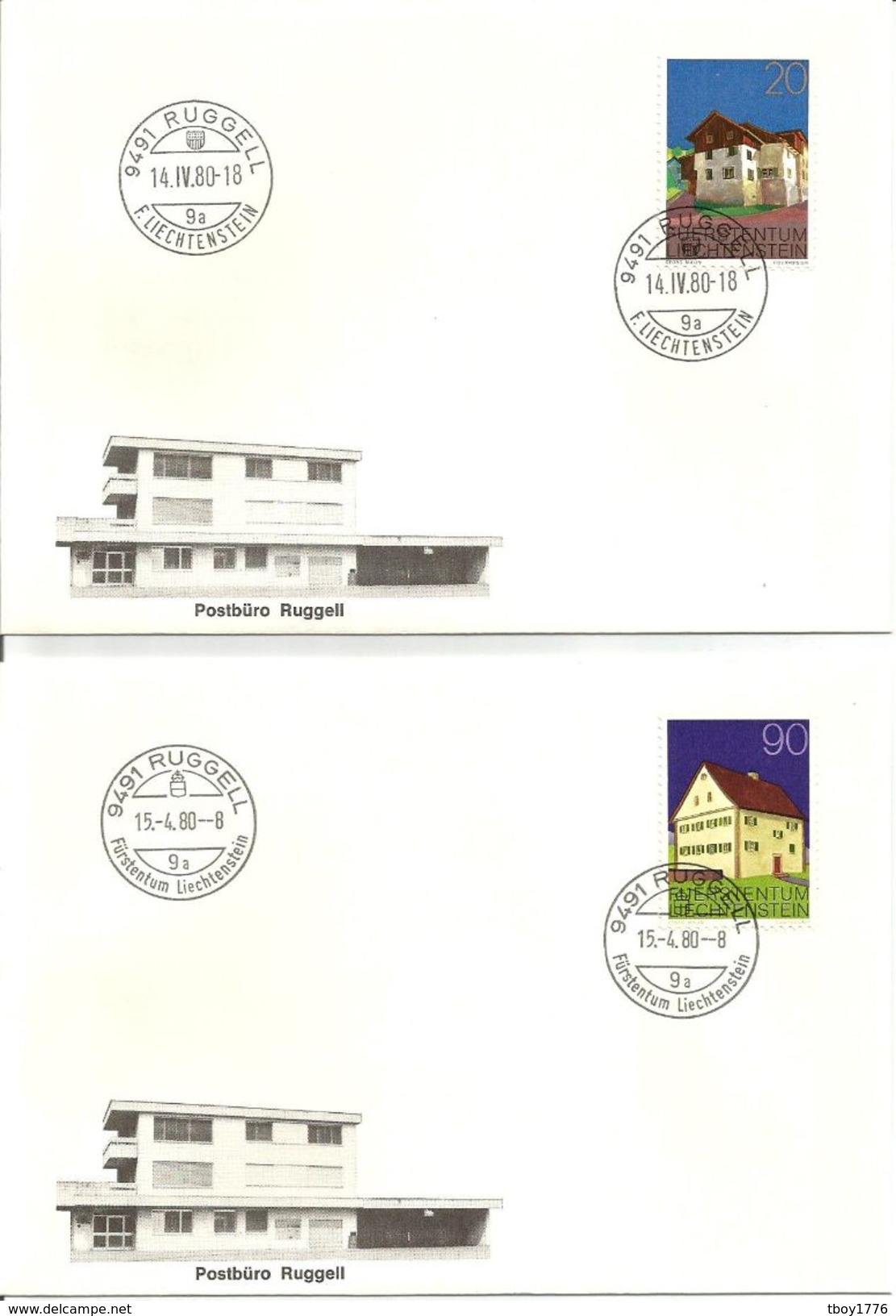 LIE ENVELOPPES SPECIALES 14 AVRIL 1980 "COLLECTION COMPLETE CHANGEMENT DE CACHET POSTAL"