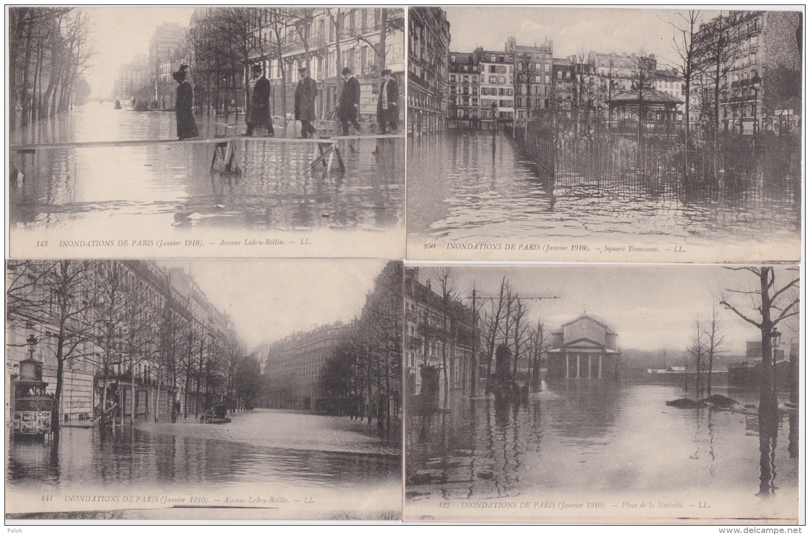 Bl - Lot De 12 Cpa Inondations De PARIS (Janvier 1910) (éditeur LL) - Inondations De 1910