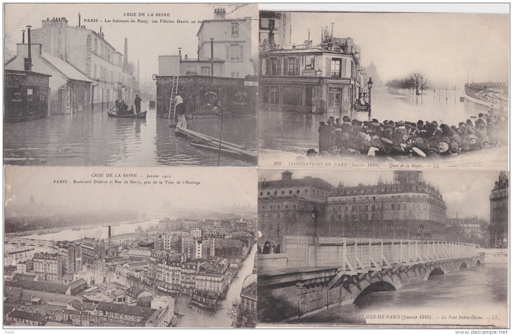 Bl - Lot De 12 Cpa Inondations De PARIS (Janvier 1910) (éditeur LL) - Inondations De 1910