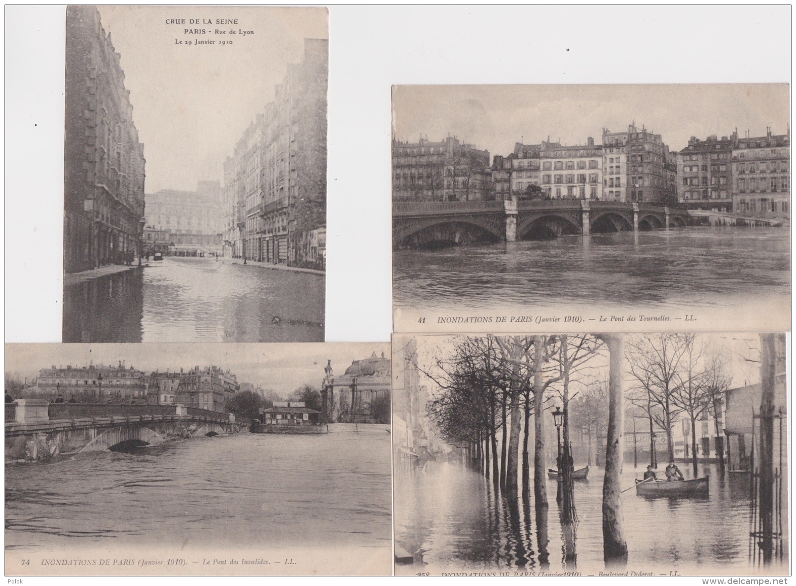 Bl - Lot De 12 Cpa Inondations De PARIS (Janvier 1910) (éditeur LL) - Inondations De 1910