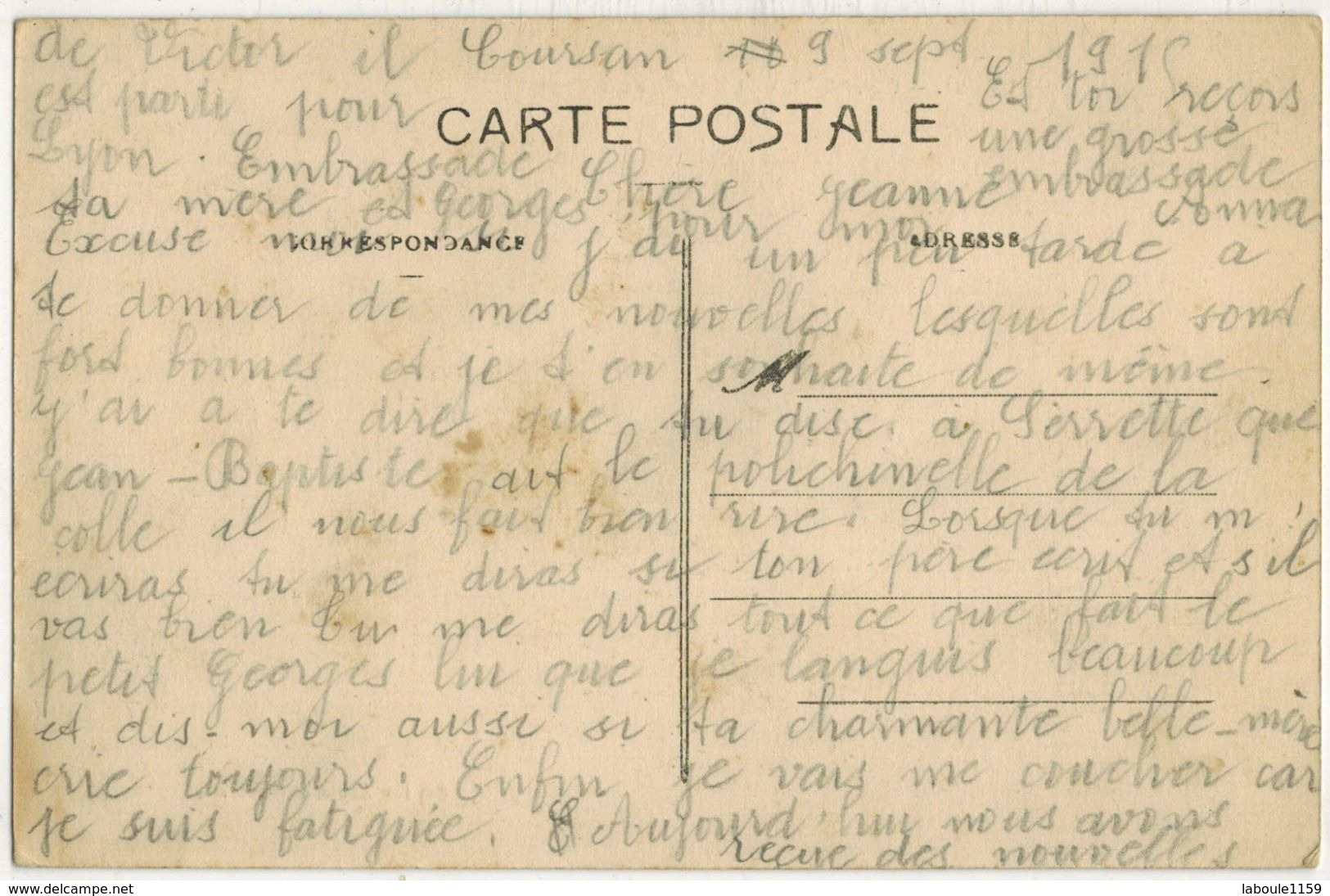 AUDE COURSAN Rare Petit Tirage Ed Azean Et Douatche L'Entrée Du Village Coursan 1915 Devanture Tabac Maréchal Ferrant - Autres & Non Classés