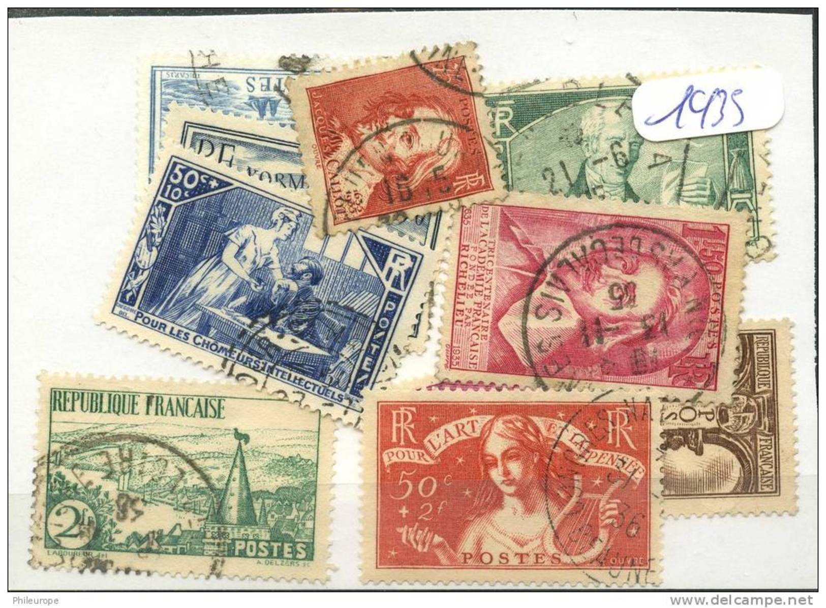 France  Années Completes (o) 1935 (10 Timbres) - ....-1939