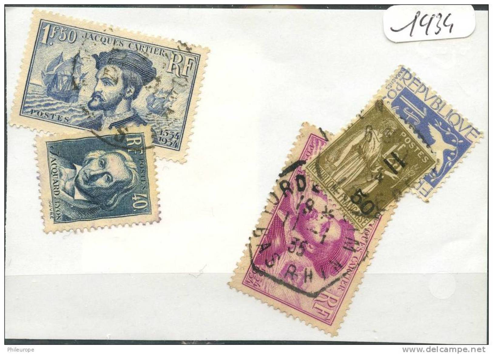 France  Années Completes (o) 1934 (5 Timbres) - ....-1939