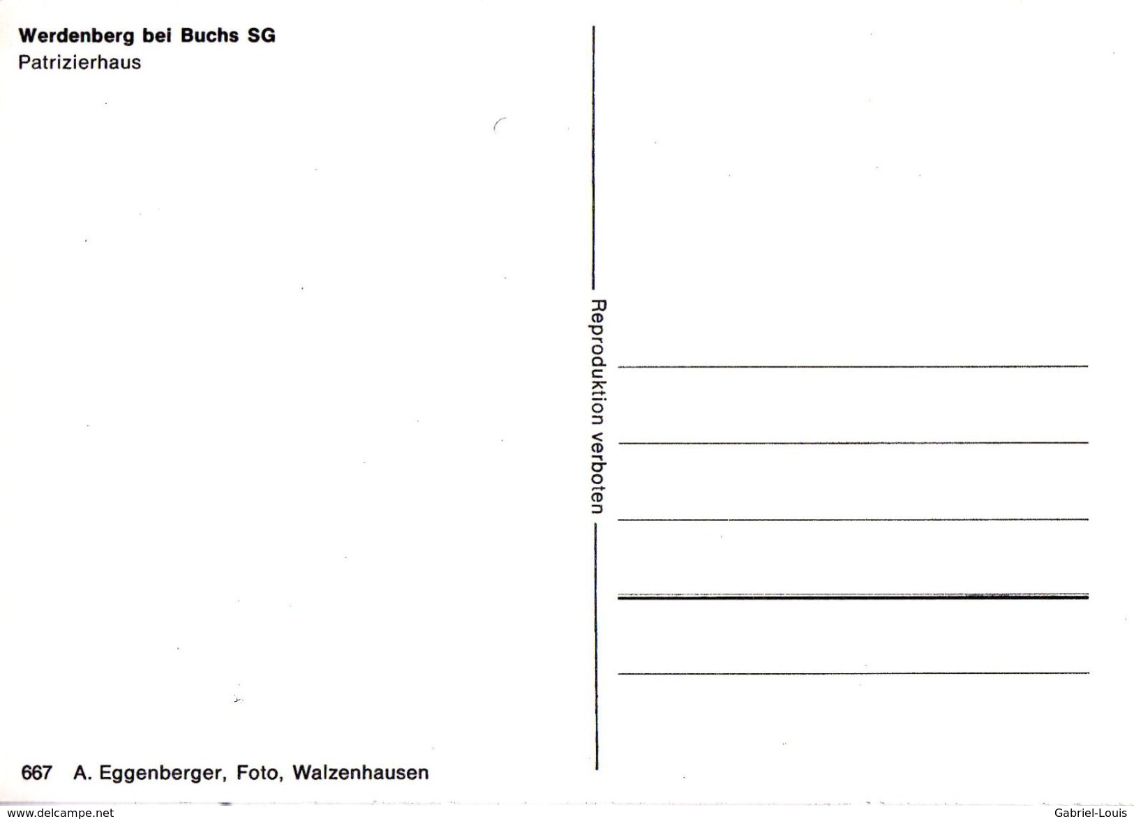 Werdenberg Bei Buchs Patrizierhaus (carte Grand Format ) - Buchs