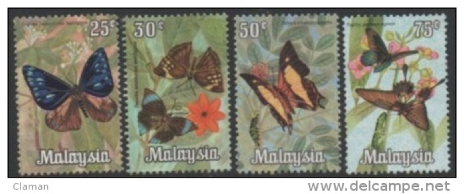 Malaysia 1970 Butterflies-Papillons-Schmetterlinge-Farfalle ** - Malaysia (1964-...)