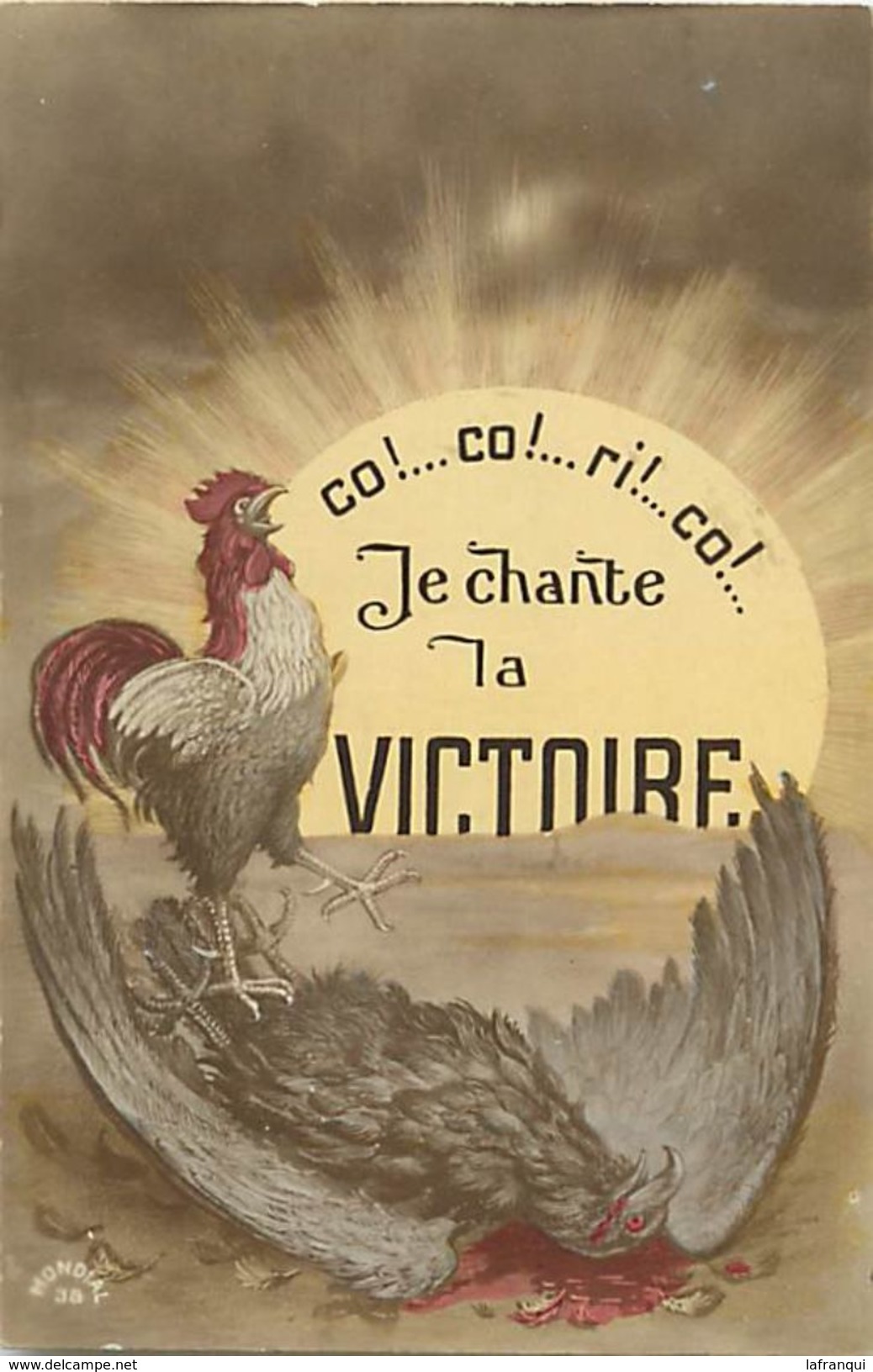 Guerre 1914-18 -ref L856- Le Coq Gaulois Contre L Aigle Allemand -chant De La Victoire   - Carte Bon Etat   - - War 1914-18