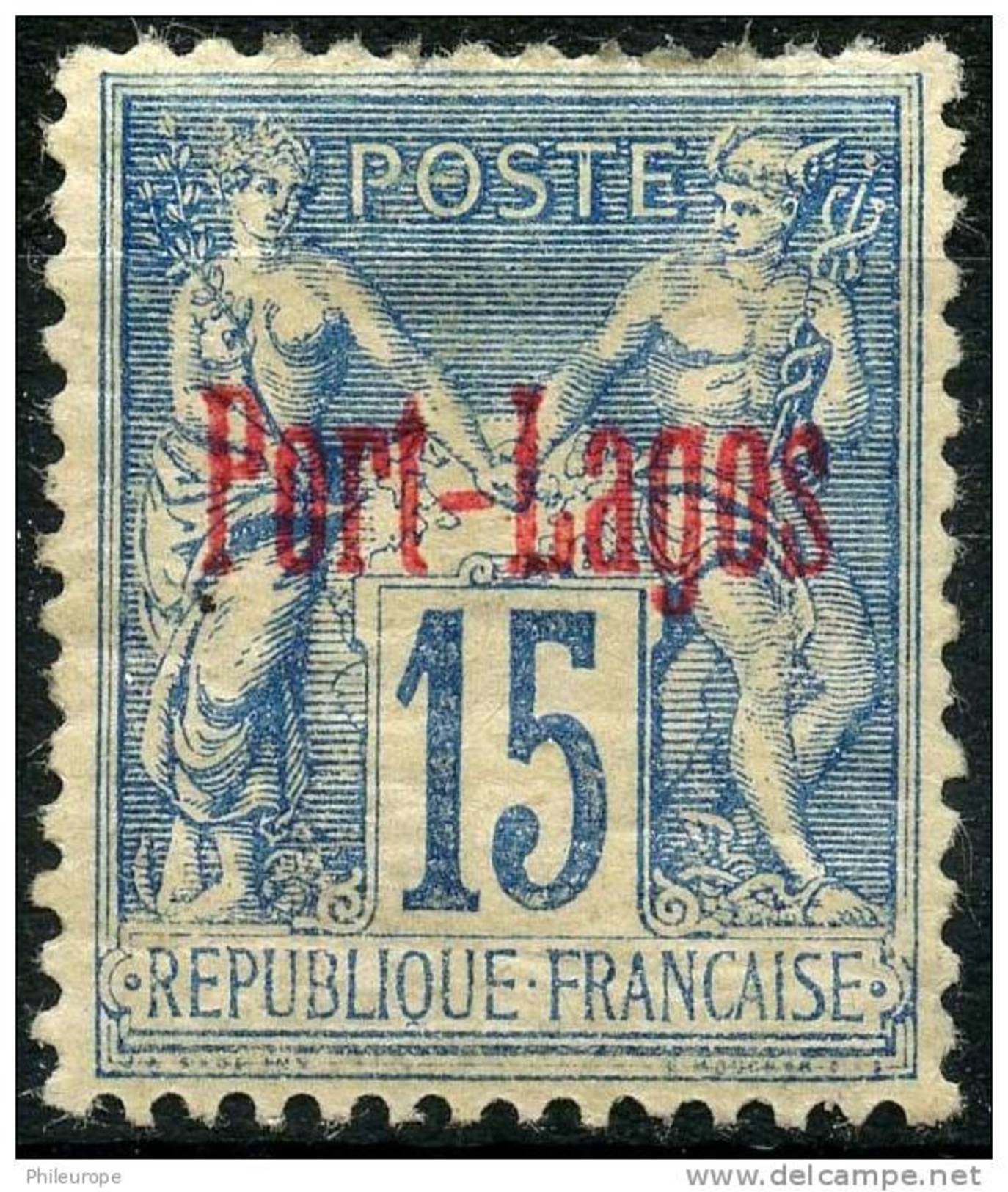 Port Lagos (1893) N 3a * (charniere) - Unused Stamps
