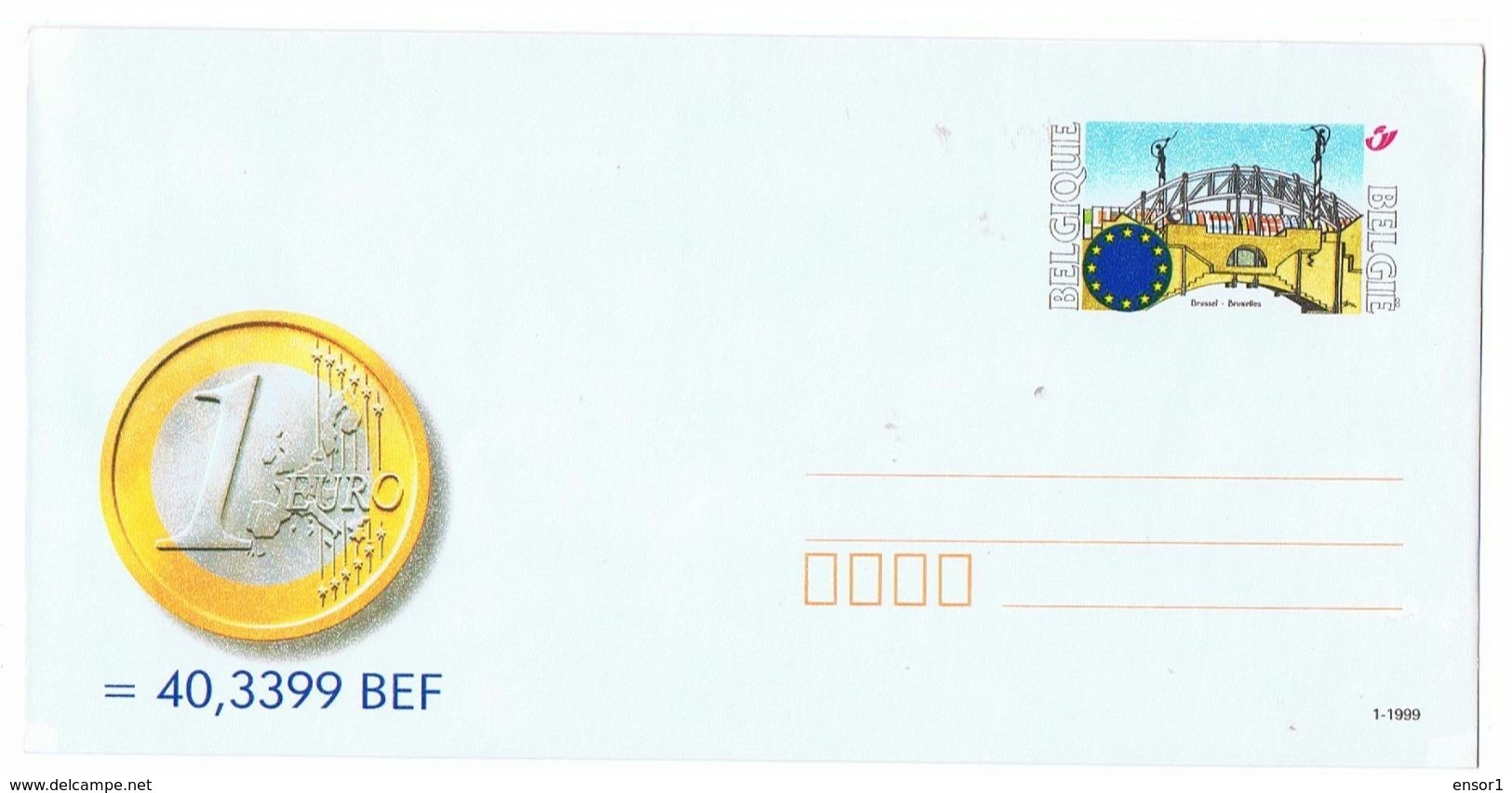 België 1999 Enveloppe EURO - Briefumschläge