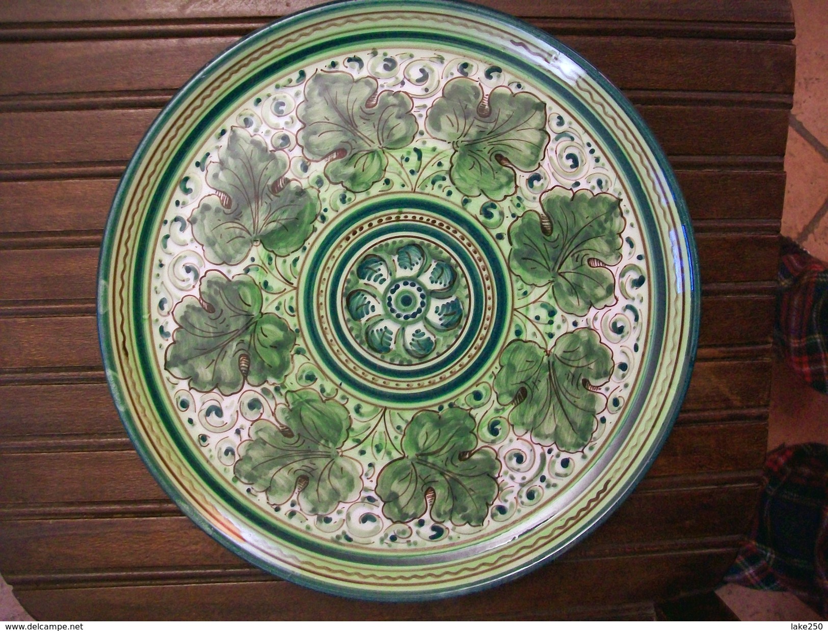 PIATTO IN CERAMICA Del  1920 Foglie Verdi - Non Classés