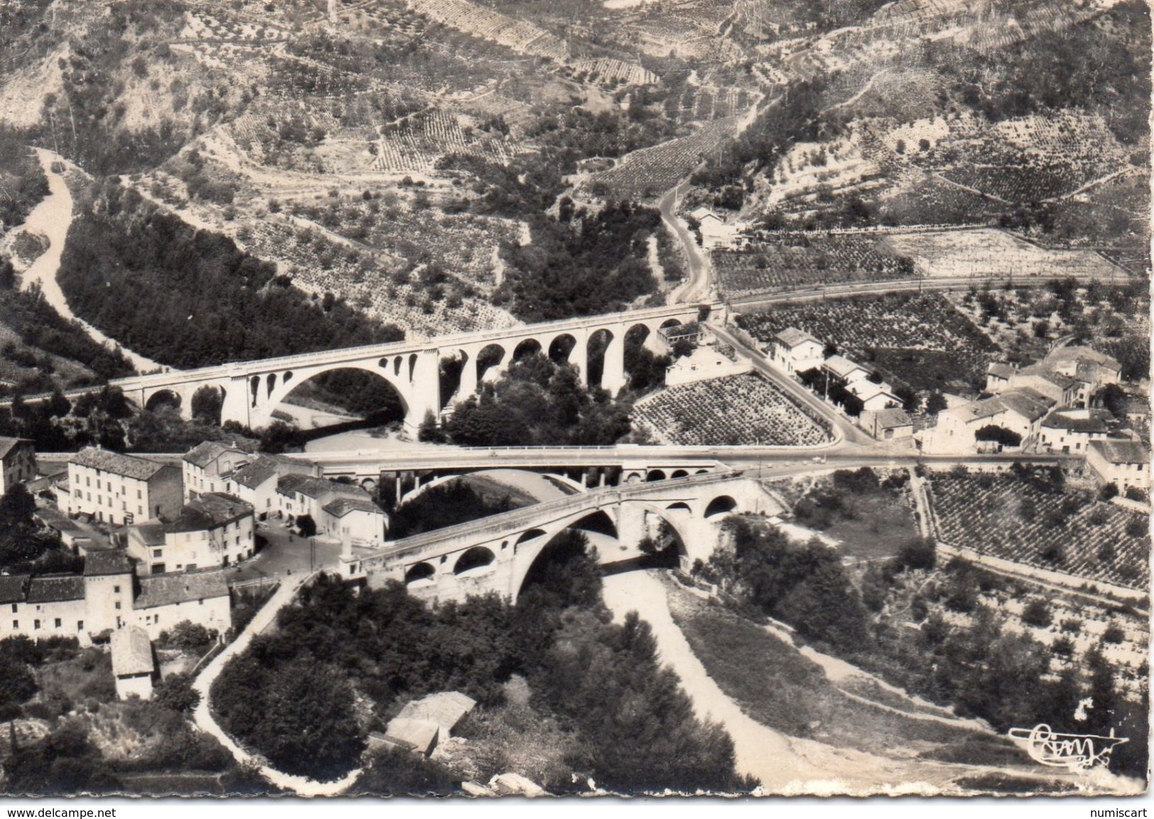 Céret Belle Vue Aérienne Les Deux Ponts La Vallée Du Tech - Ceret