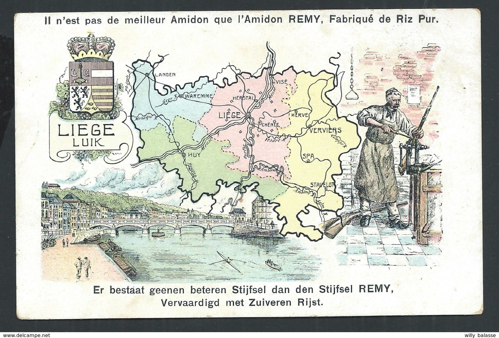 +++ CPA - Carte Fantaisie Géographique - BRABANT FLAMAND - Pub Publicité Amidon REMY     // - Autres & Non Classés