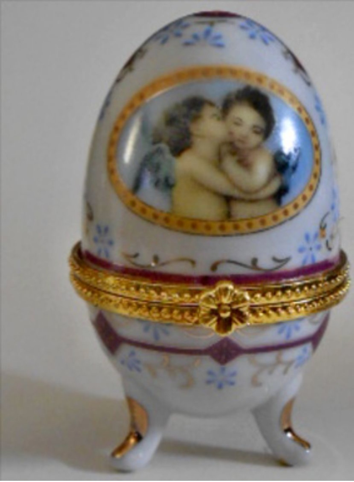 Vintage Porcelain Eggs Porzellan Ei Pralinen,Faberge Style Jewelry Box , Deckeldose Oeuf En Porcelaine, De Collection - Eier