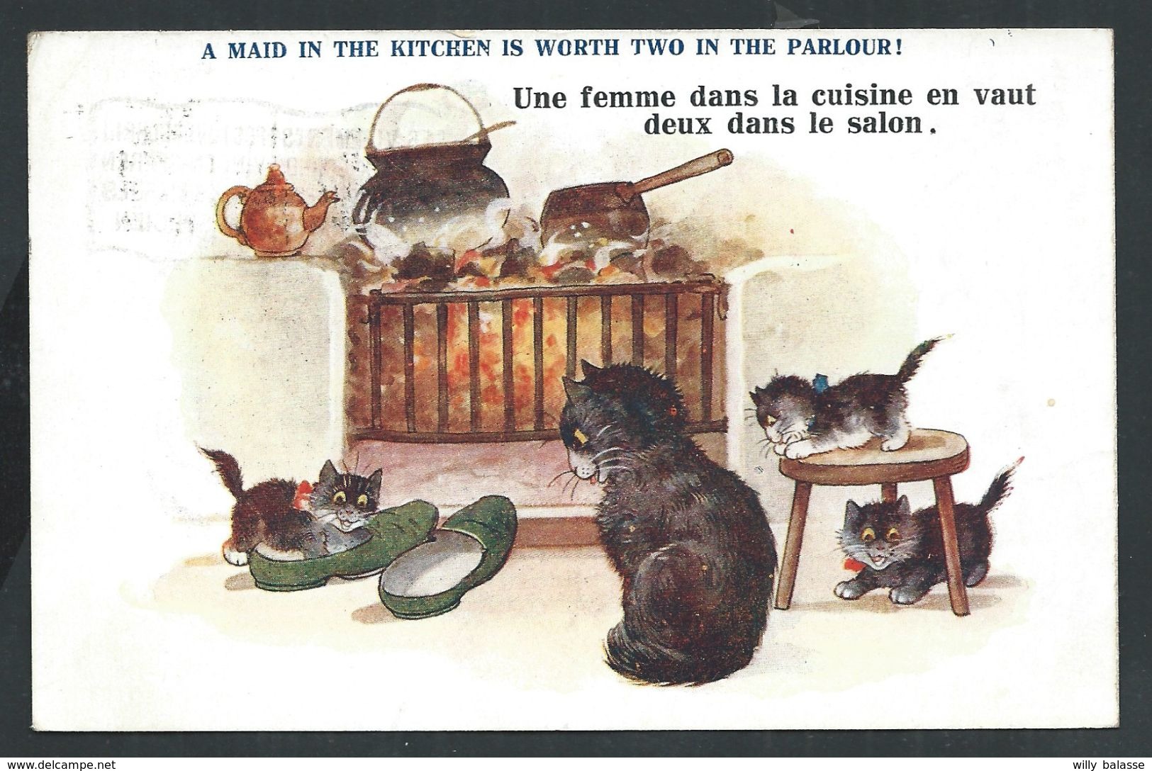 +++ CPA - Carte Fantaisie - Chat Humanisé - Cat - Katze - Humour - Comique Serie  3876 -- 1922   // - Chats